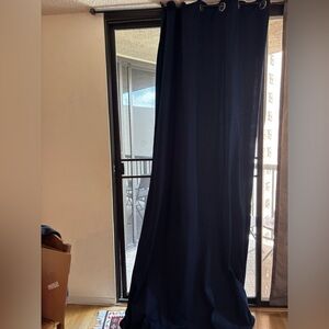 Two IKEA Merete Navy Cotton Curtains 118
